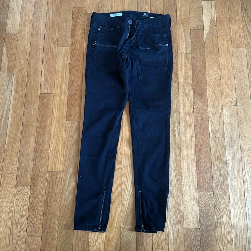 AG Adriano Goldschmied The Harlow Patch Pocket Zip black jeans
